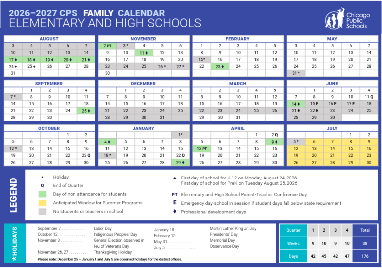 Chicago Public Schools 2026 27 Calendar