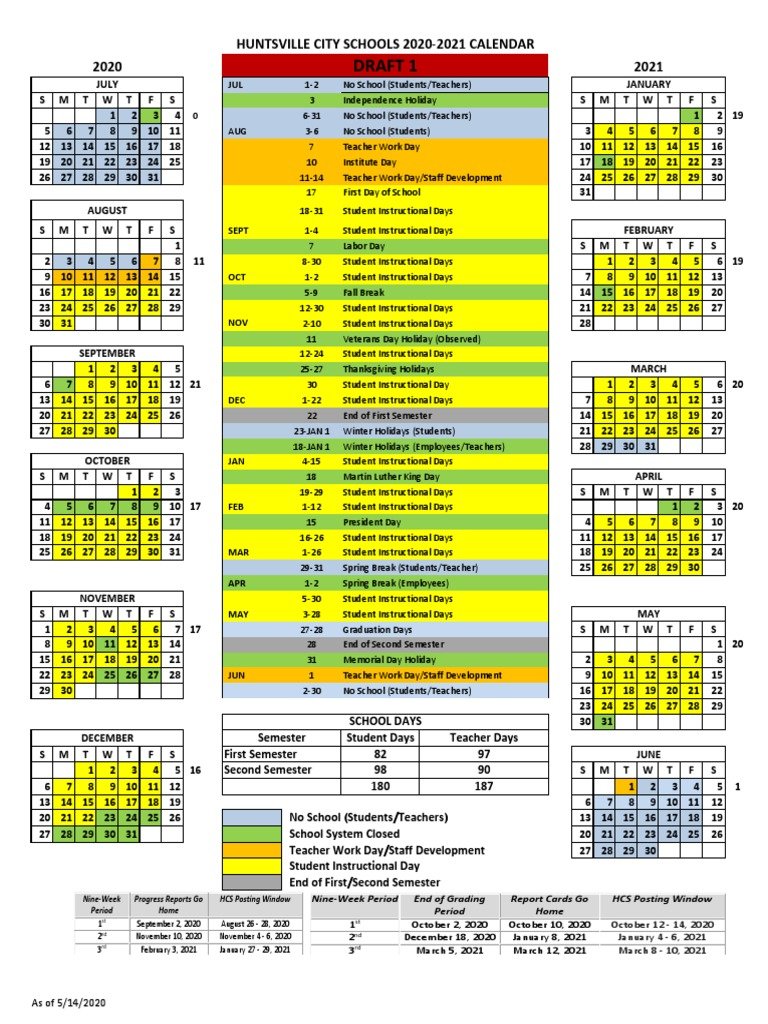 Huntsville City Schools 2026 27 Calendar