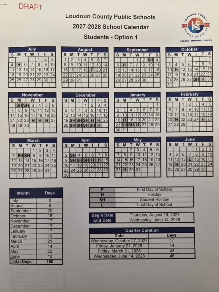 Loudoun County Public Schools Calendar 26 27