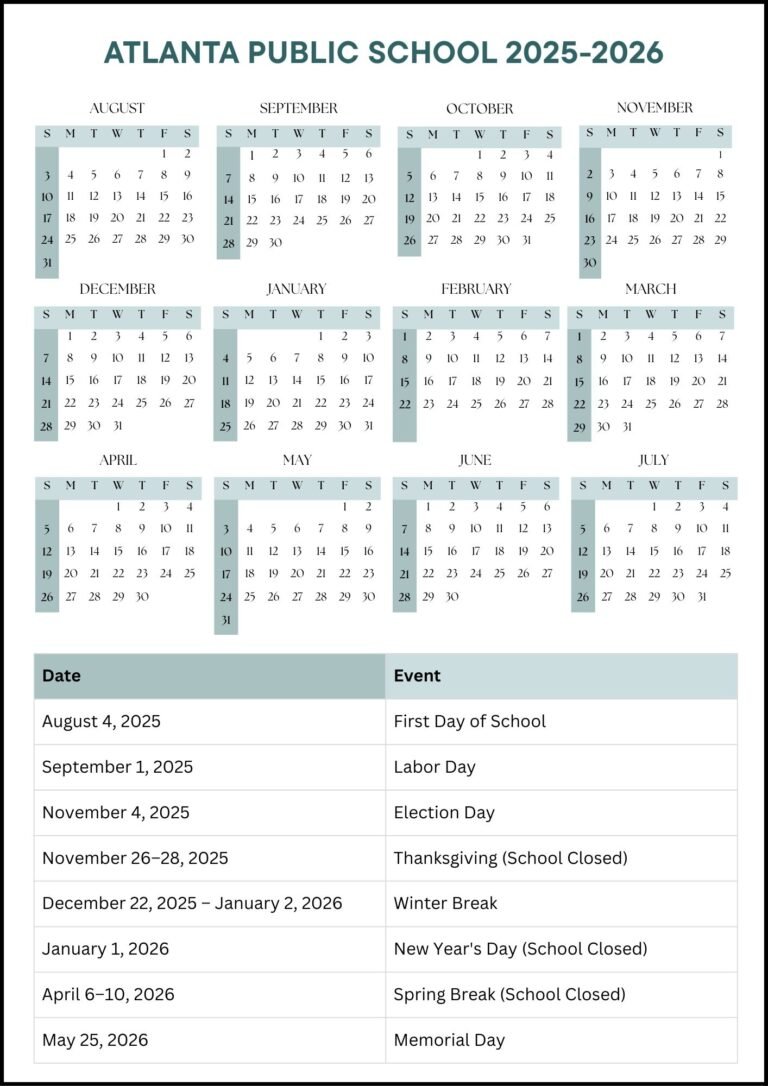 Atlanta Public Schools Calendar 26 27