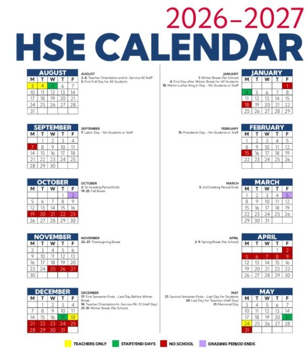 Hse Schools Calendar 26 27