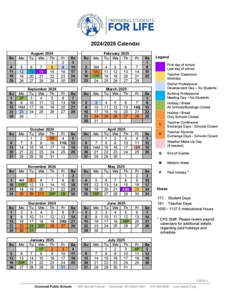 Cincinnati Public Schools Calendar 26 27