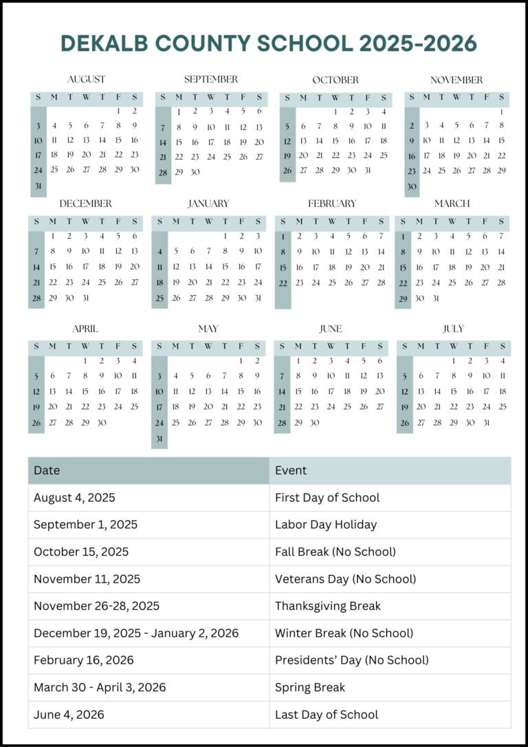 Dekalb Schools Calendar 26 27