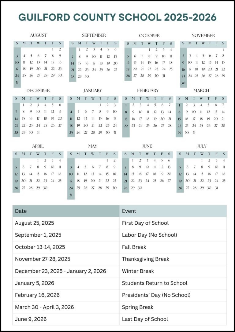 Guilford County Schools Calendar 26 27