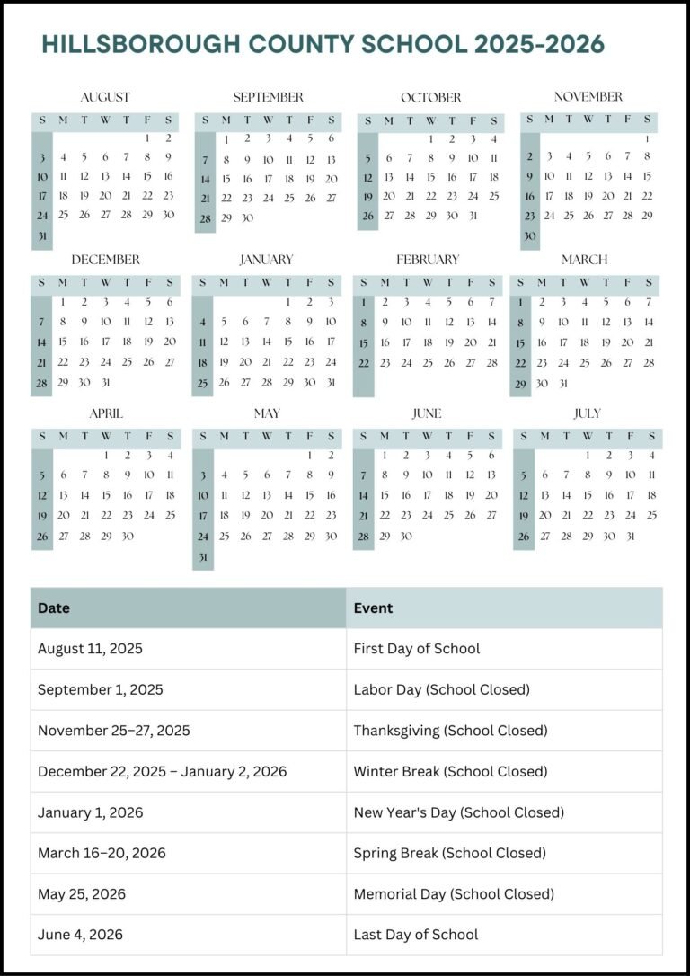 Hillsborough County Schools Calendar 26 27