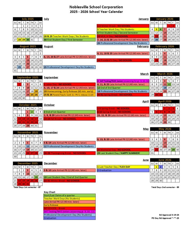 Noblesville Schools Calendar 26 27