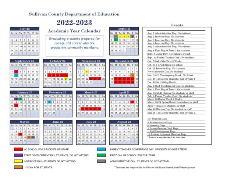 Sullivan County Schools Calendar 26 27