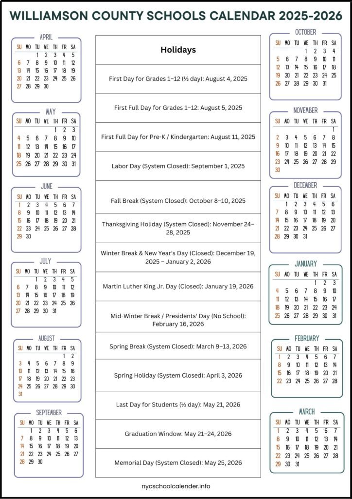 Williamson County Schools Calendar 26 27