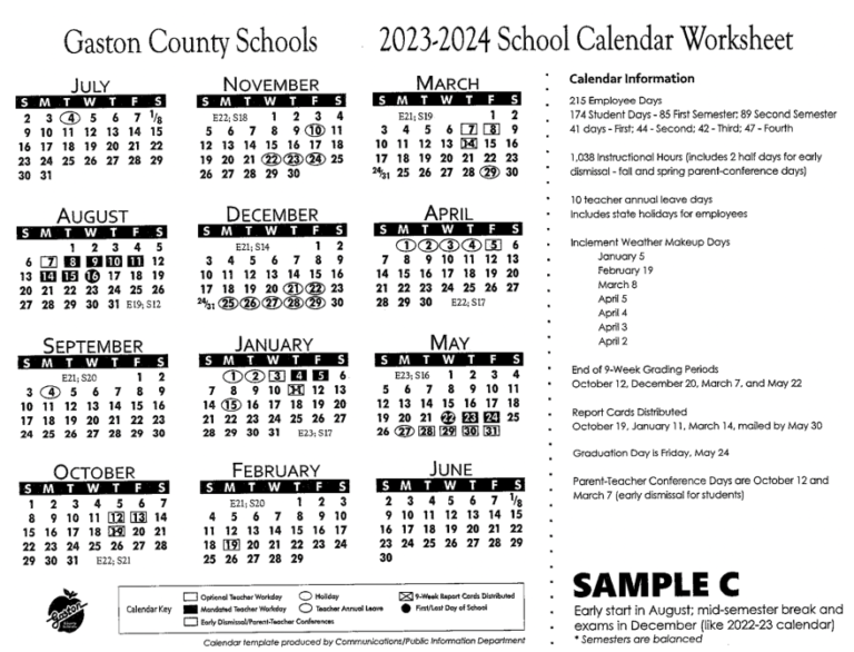 Gaston County Schools Calendar 26 27