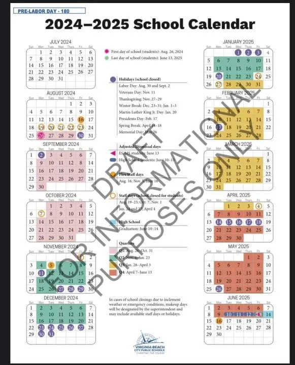 Virginia Beach Public Schools Calendar 26 27