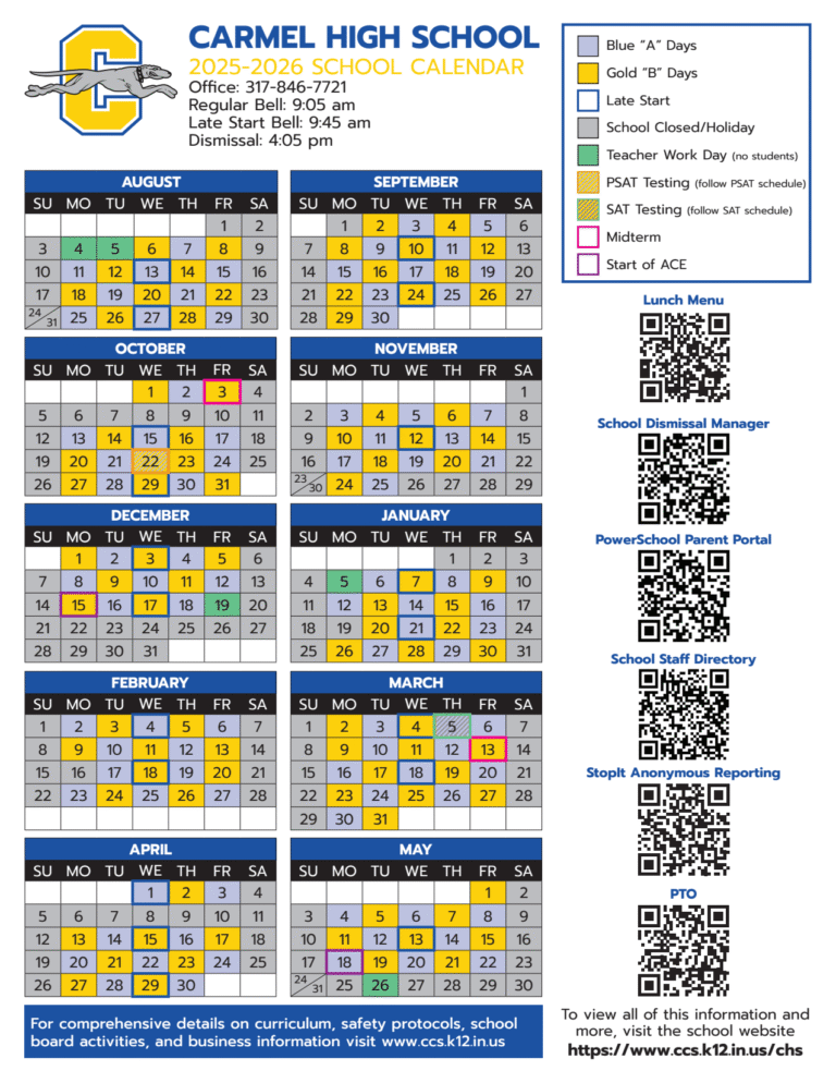 Carmel Clay Schools Calendar 26 27