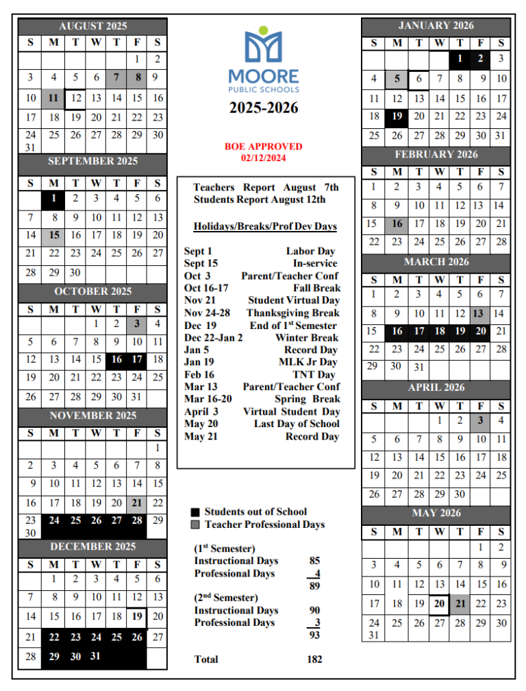 Moore Public Schools Calendar 26 27