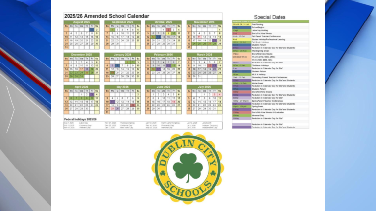 Dublin Schools Calendar 26 27