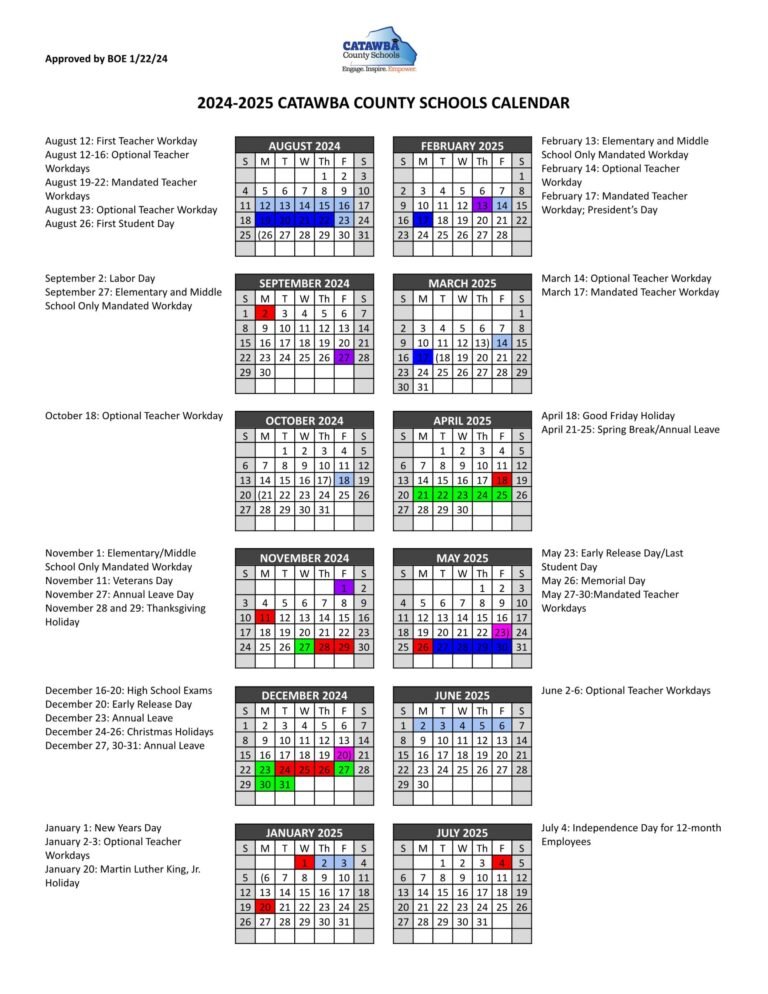 Catawba County Schools 2026 Calendar