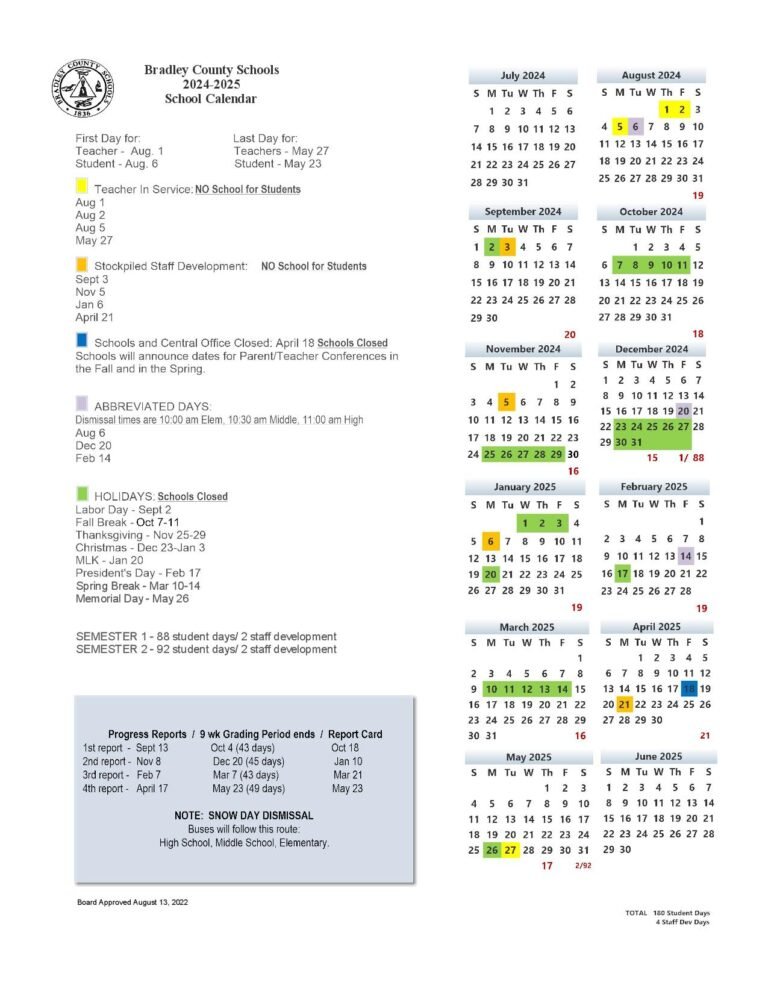 Bradley County Schools Calendar 26 27