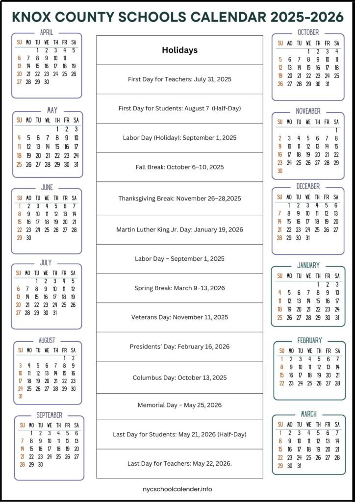 Knox County Schools Calendar 2026 27