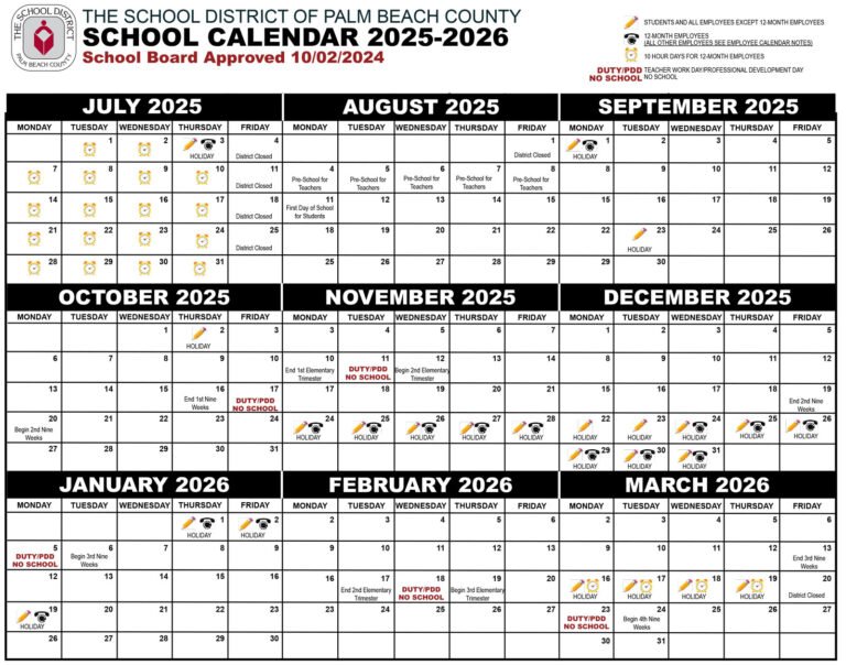 Palmbeachschools Calendar 2026
