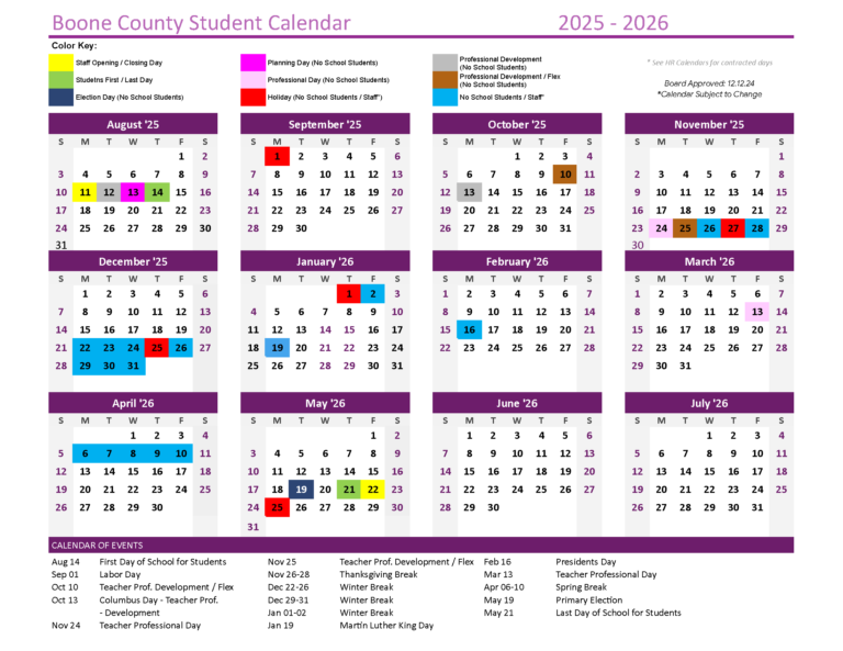 Boone County Schools Calendar 26 27