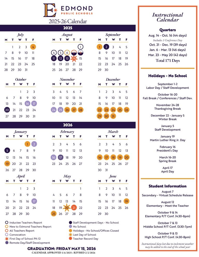 Edmond Public Schools Calendar 26 27