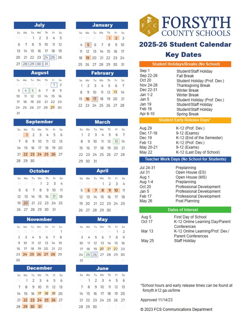 Forsyth Schools Calendar 26 27