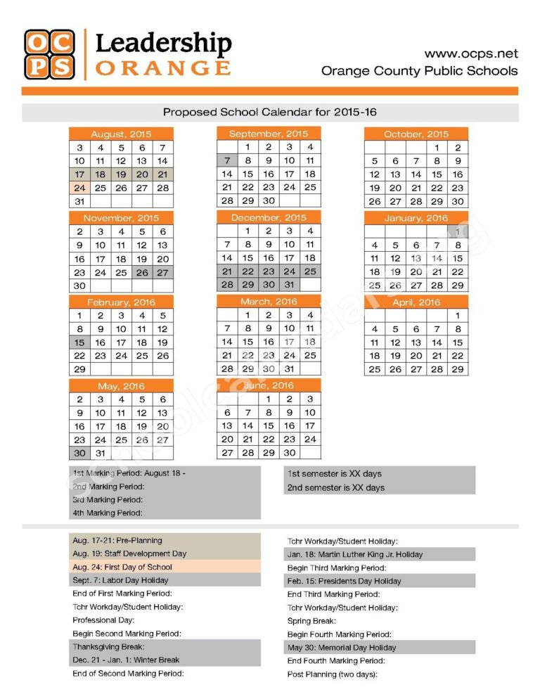 Orange County Fl Schools Spring Break 2026