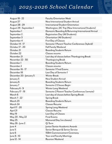 Important Dates For Schools 2026