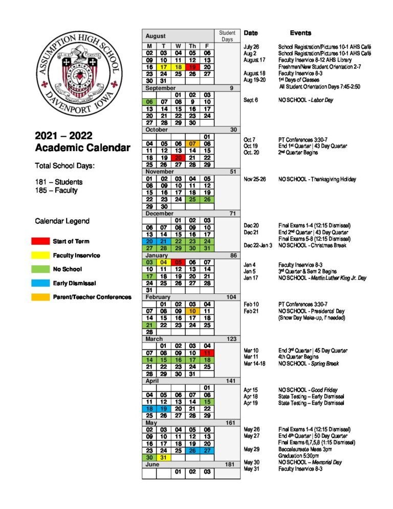 Davenport Schools Calendar 26 27 Pdf