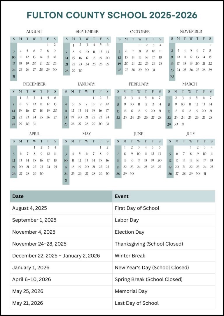 Fulton County Schools Calendar 2026 27