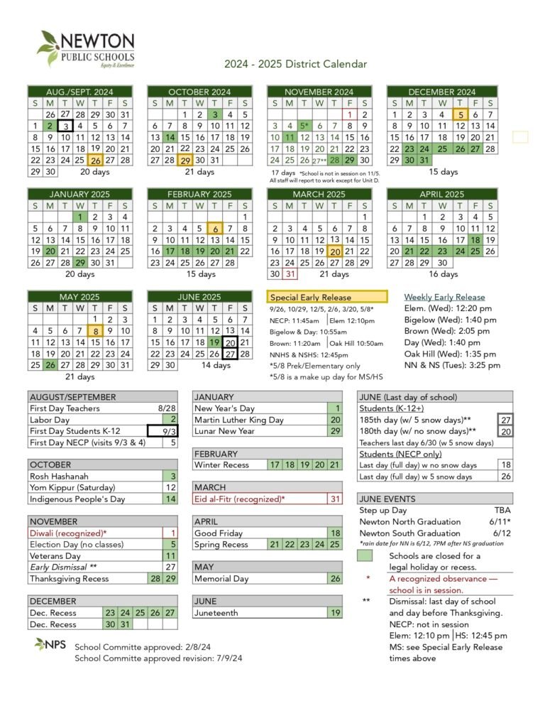 Newton Public Schools Calendar 2026 27