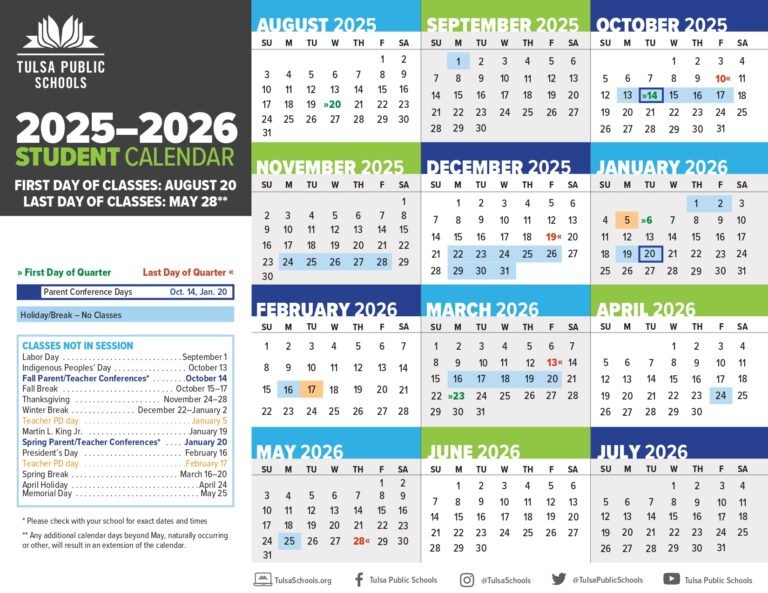 Tulsa Public Schools 2026 Calendar