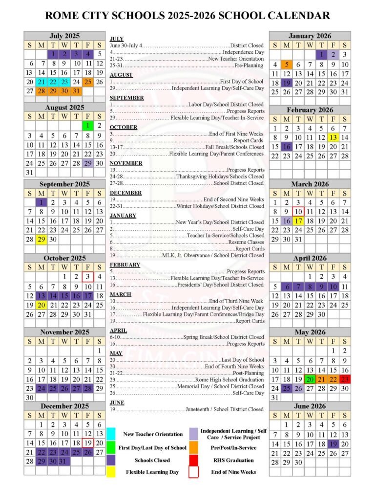 Rome City Schools Calendar 2026 2027