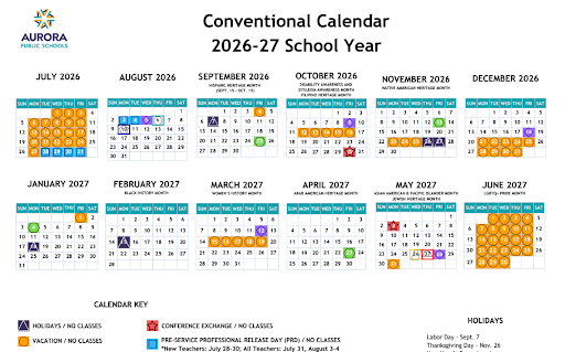Aurora Public Schools Calendar 2026 27