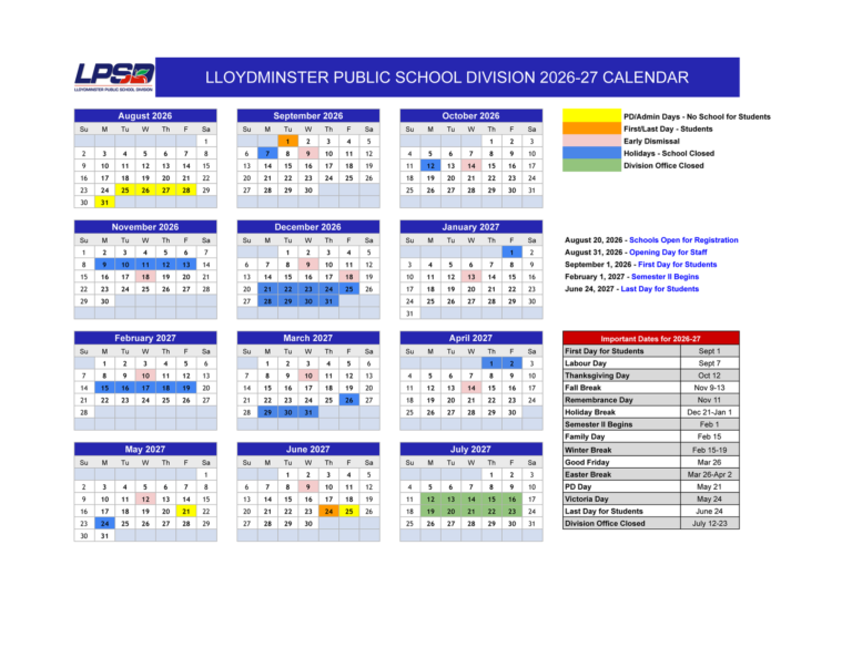 Lpsd School Calendar