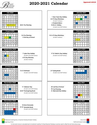 Bryan County School Calendar