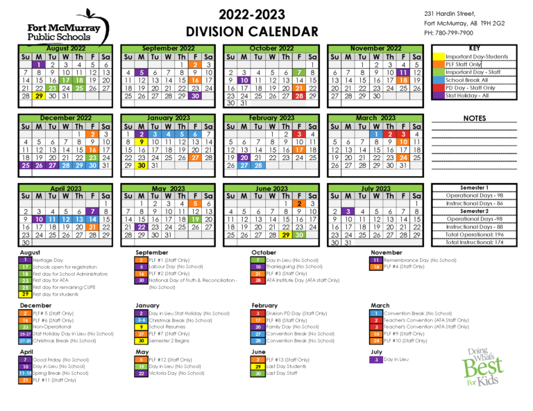 Fort Mcmurray Public School Calendar
