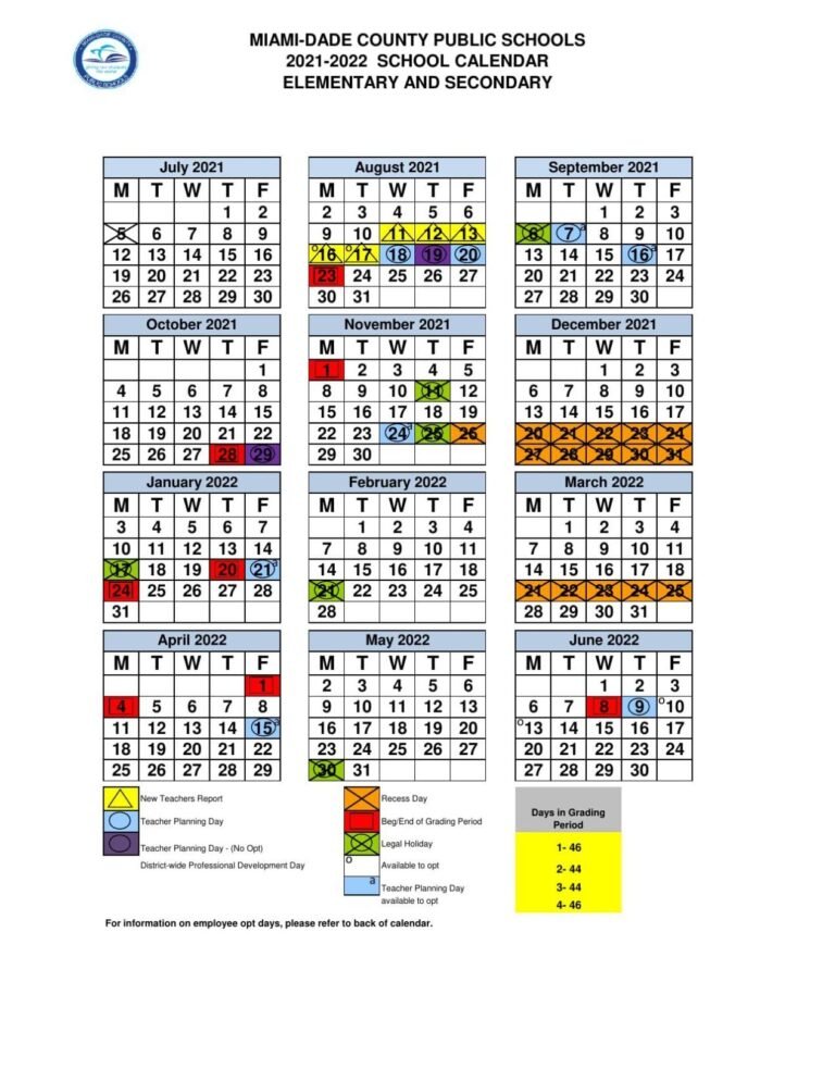 Miami Dade Public School Calendar