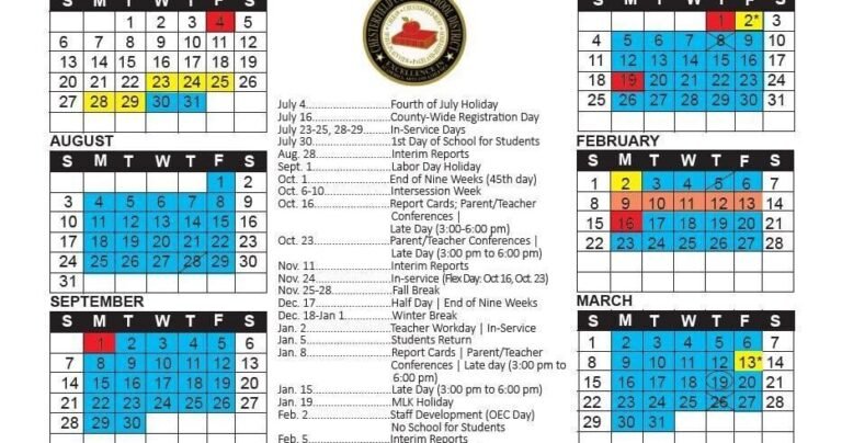 Chesterfield County School Calendar