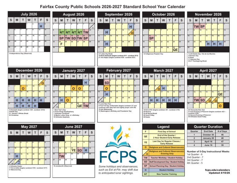Fcps School Calendar 26-27