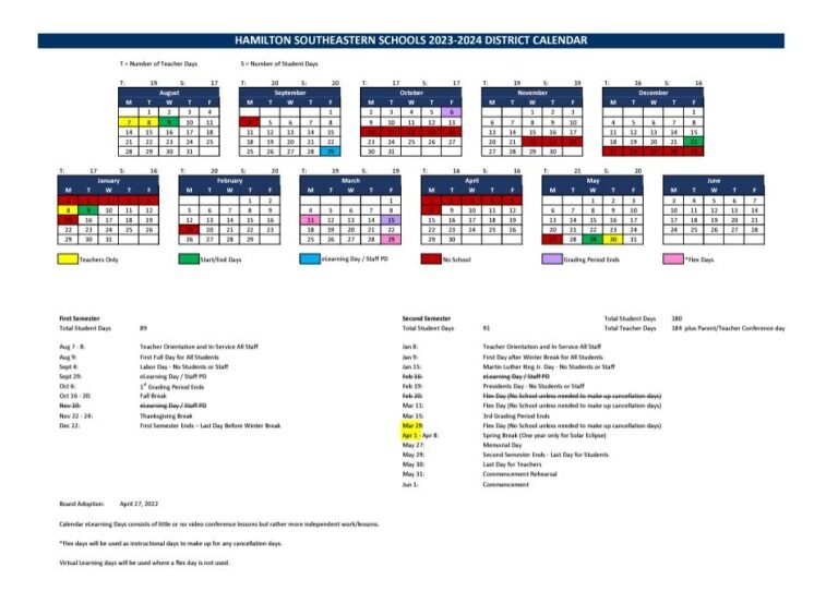 Hamilton Southeastern School Calendar