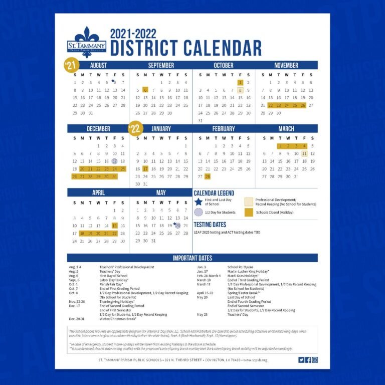 St Tammany Parish School Calendar Overview 2024 9 St Tammany Parish School Calendar Overview 2024