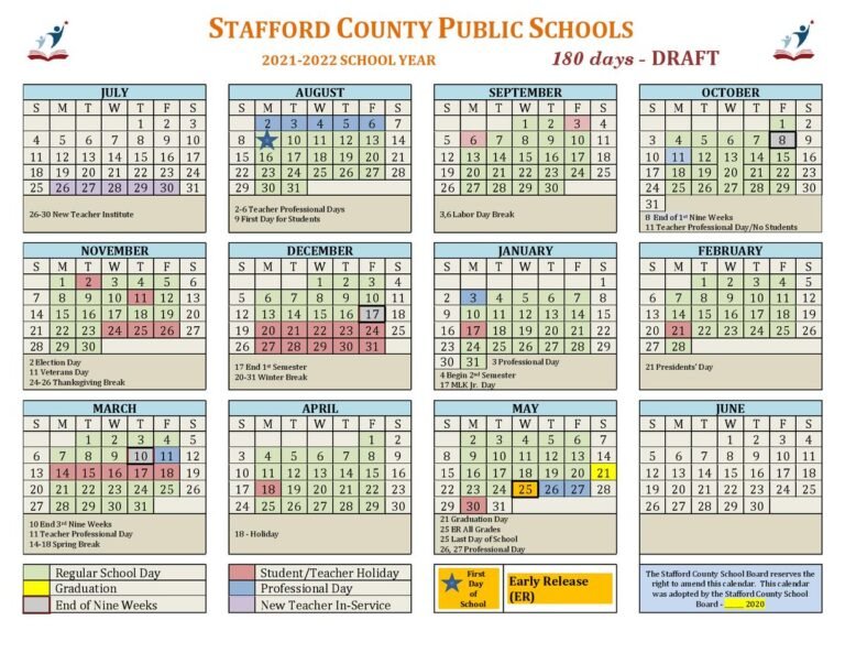 Stafford County School Calendar