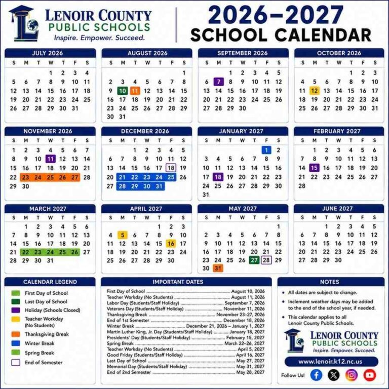 Leon County School Calendar 26 27