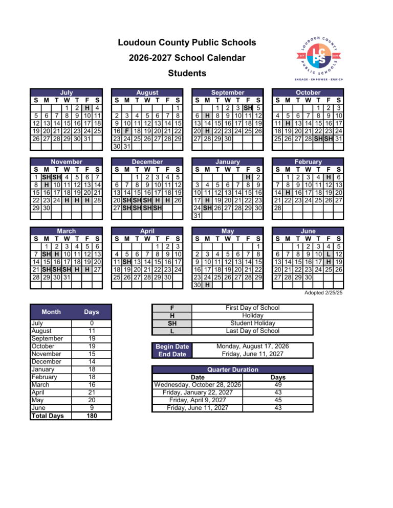 Loudoun County School Calendar