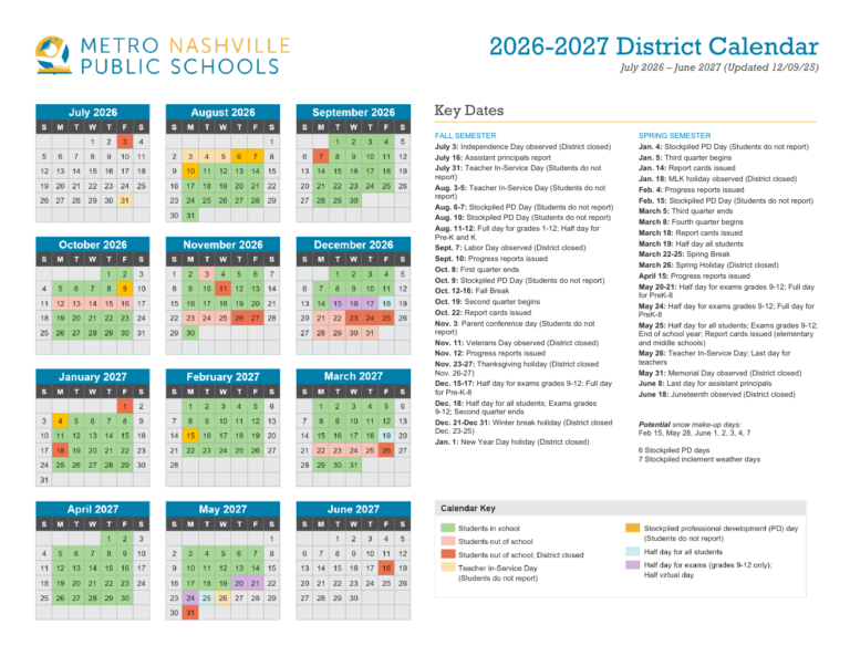 Mnps School Calendar