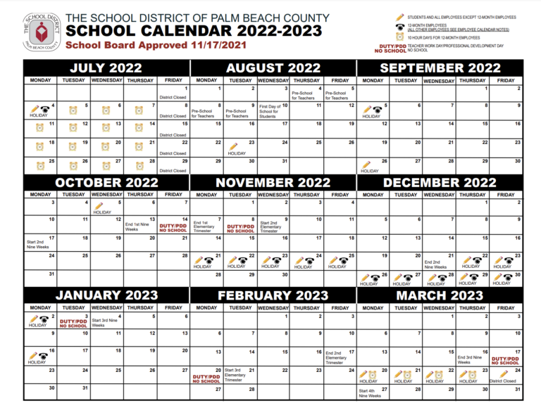 Palm Beach School Calendar