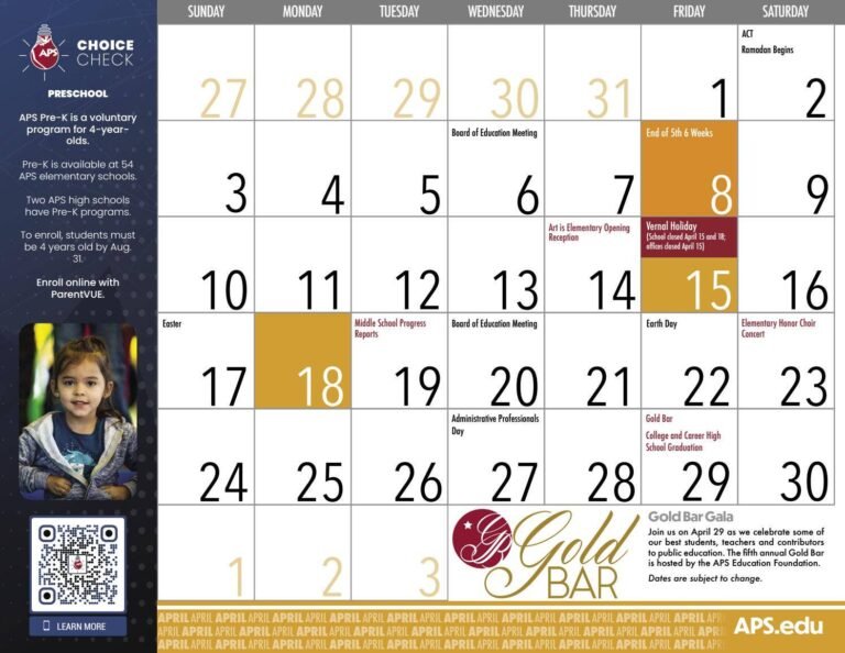 Aps School Calendar