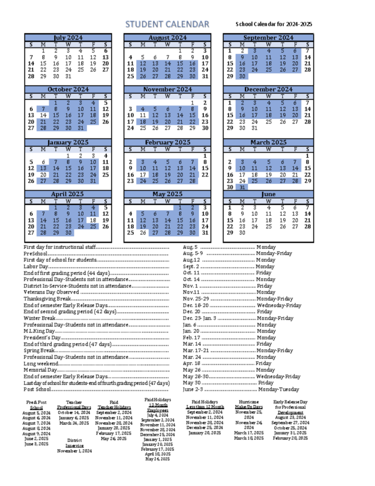 Hernando County School Calendar